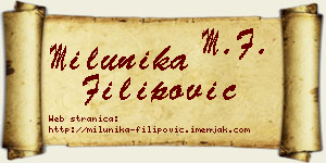Milunika Filipović vizit kartica